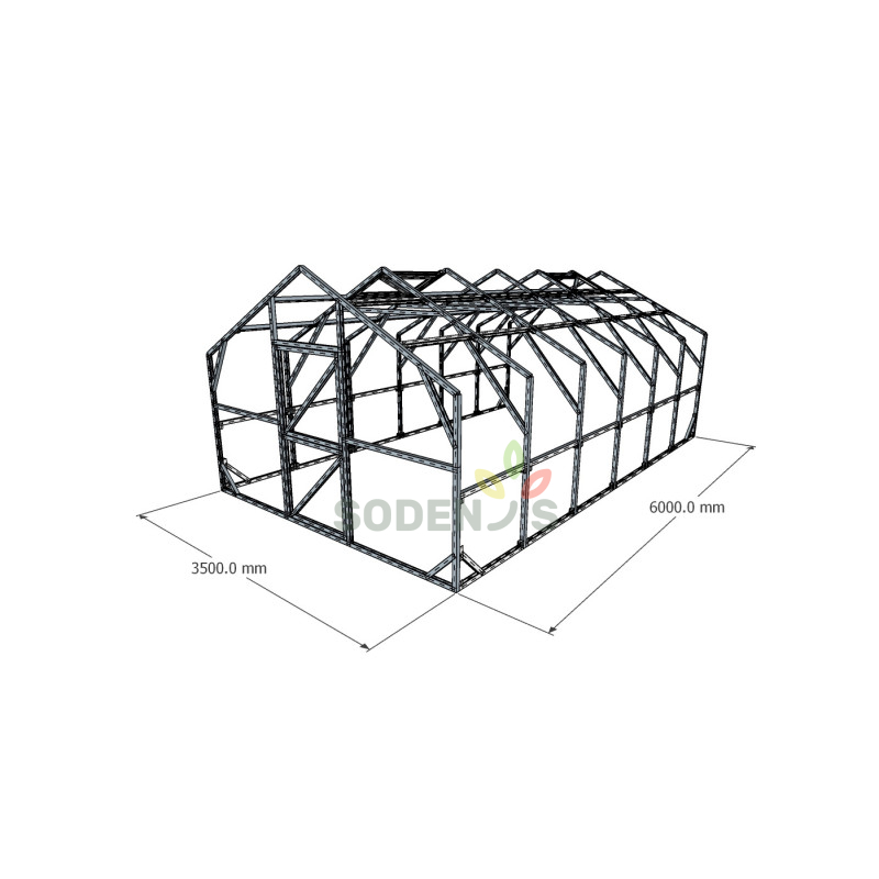 Kahekaldega Kasvuhoone 3500 6000 Tugev Ja Avar Mudel Kasvuhooned24 