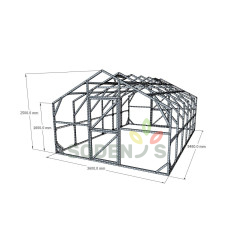 Mittestandardsete mõõtmetega Kahekaldega kasvuhoone... 1 - Kasvuhooned24.ee